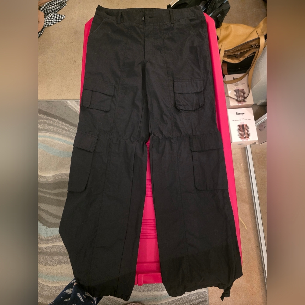 Women's Versatile Black Cargo Pants